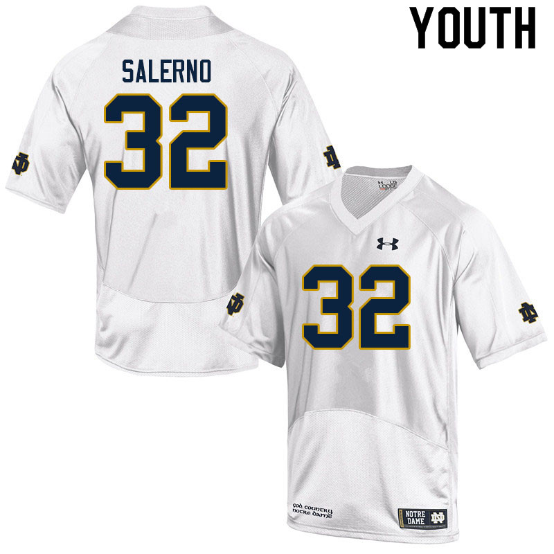 Youth #32 Chris Salerno Notre Dame Fighting Irish College Football Jerseys Sale-White - Click Image to Close
